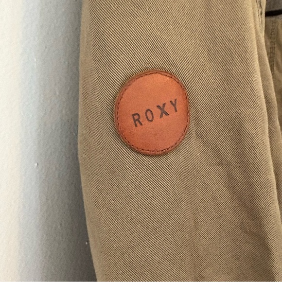 Roxy Olive Green Utility Jacket with Striped Hoodie - Size S - Picture 5 of 7